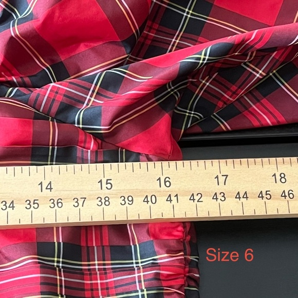 Antonio Melani Elvira Plaid Tie Square Neck Long Puffed Sleeve - Picture 10 of 12